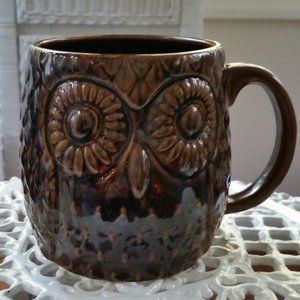 WEST ELM 20oz BROWN OWL COFFEE OR TEA CUP SOUP MUG